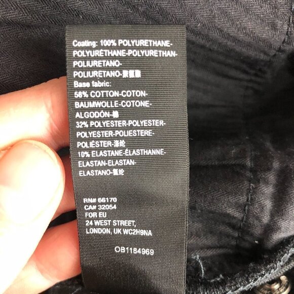 We The Free Phoenix‎ Coated Liquid Black Pleather Button Fly Skinny Jeans 27 - Picture 13 of 15